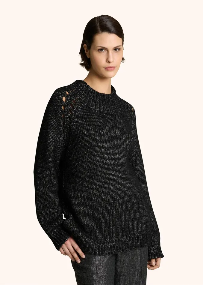 CASHMERE JUMPER WITH PERFORATED DETAILING Women Kiton Knitwear CASHMERE JUMPER WITH PERFORATED DETAILING Women Kiton Knitwear