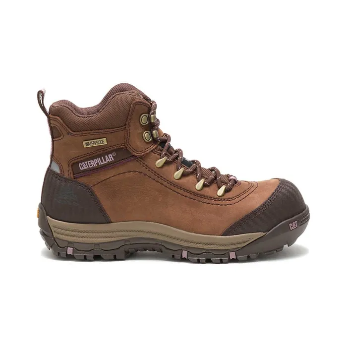 Cat Footwear Boots Women039s Ally Waterproof Composite Toe Work Boot Brown 8211 Women