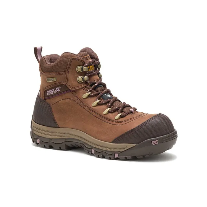 Cat Footwear Boots Women039s Ally Waterproof Composite Toe Work Boot Brown 8211 Women
