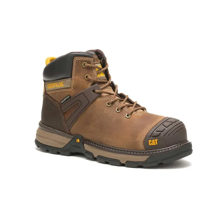 Cat Footwear Soft Toe Men039s Excavator Superlite Waterproof Soft Toe Work Boot Dark Beige 8211 Men
