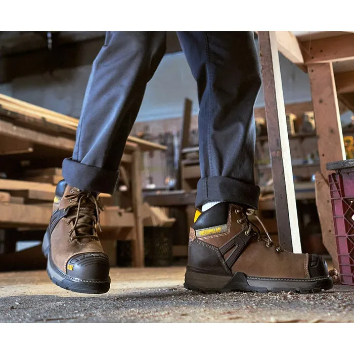 Cat Footwear Soft Toe Men039s Excavator Superlite Waterproof Soft Toe Work Boot Dark Beige 8211 Men