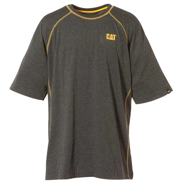 Cat Footwear Tops and Outerwear Men039s Performance Short Sleeve Tee Charcoal Heather 8211 Men