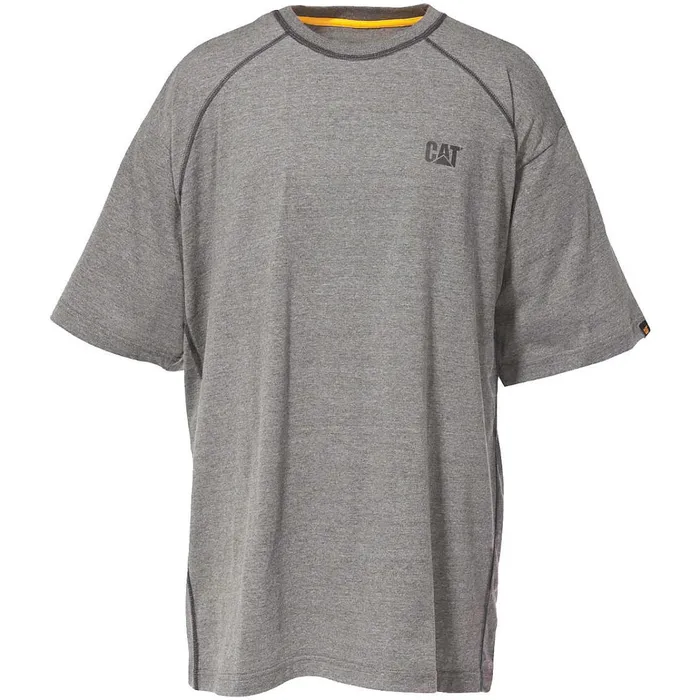 Cat Footwear Tops and Outerwear Men039s Performance Short Sleeve Tee Heather Grey 8211 Men