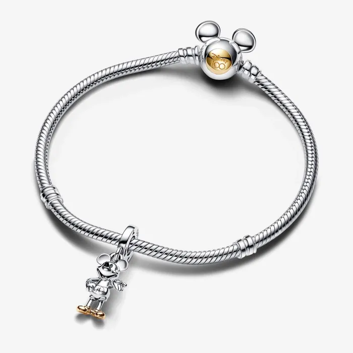 Charm Bracelets Women Pandora Disney 100th Anniversary Mickey Mouse Dangle Charm and Bracelet Gift Set