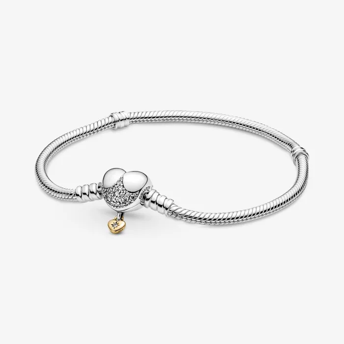 Charm Bracelets Women Pandora Disney Princess Pandora Moments Heart Snake Chain Bracelet