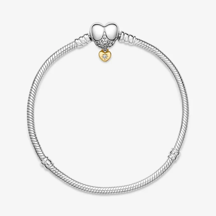 Charm Bracelets Women Pandora Disney Princess Pandora Moments Heart Snake Chain Bracelet