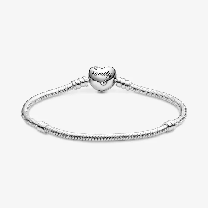 Charm Bracelets Women Pandora Online Moments Family Tree Heart Clasp Snake Chain Bracelet