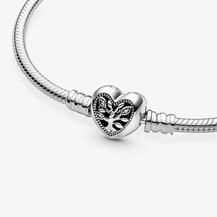 Charm Bracelets Women Pandora Online Moments Family Tree Heart Clasp Snake Chain Bracelet