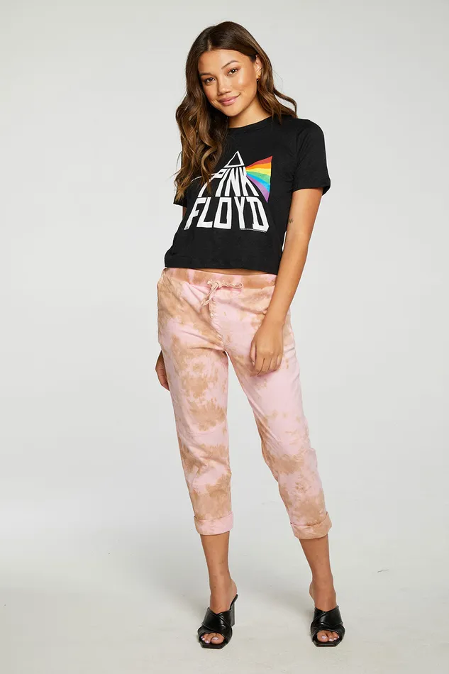 Chaser Brand Bottoms Womens Stretch Twill Cropped Roll Hem Paneled Jogger