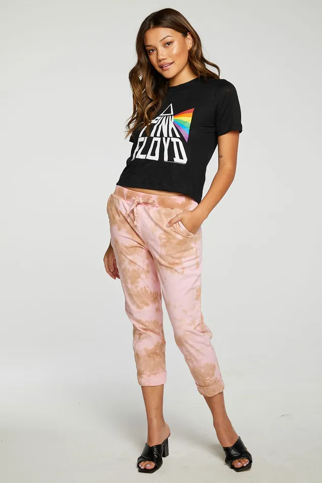 Chaser Brand Bottoms Womens Stretch Twill Cropped Roll Hem Paneled Jogger