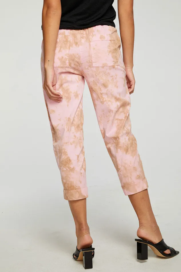 Chaser Brand Bottoms Womens Stretch Twill Cropped Roll Hem Paneled Jogger