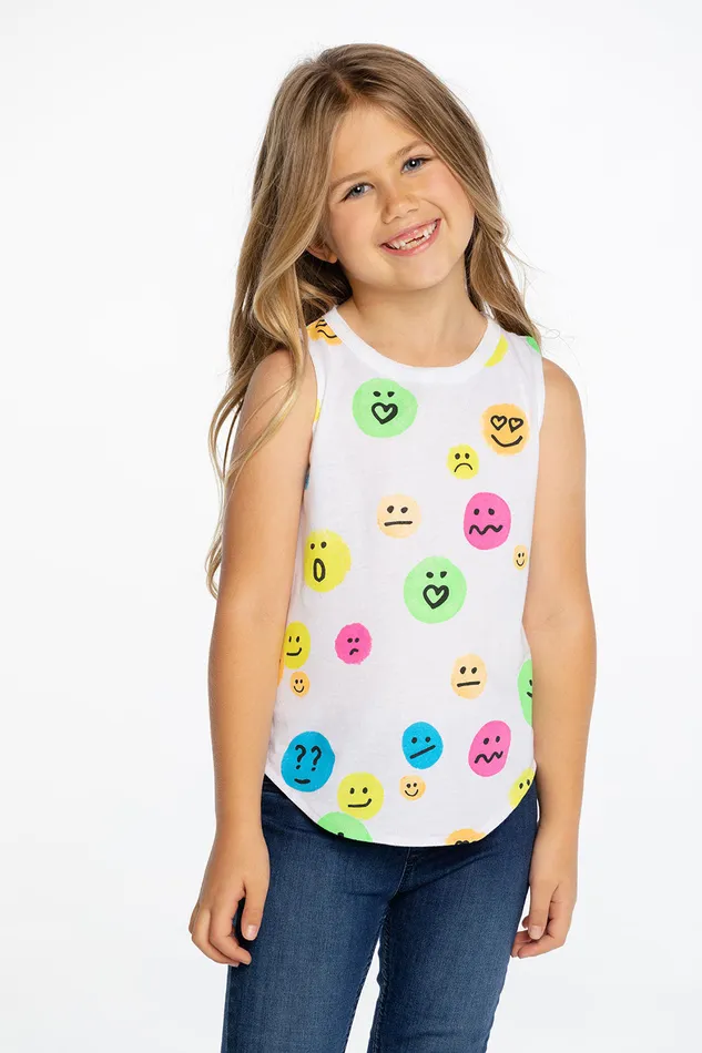 Chaser Brand Emo Faces Girls Tops