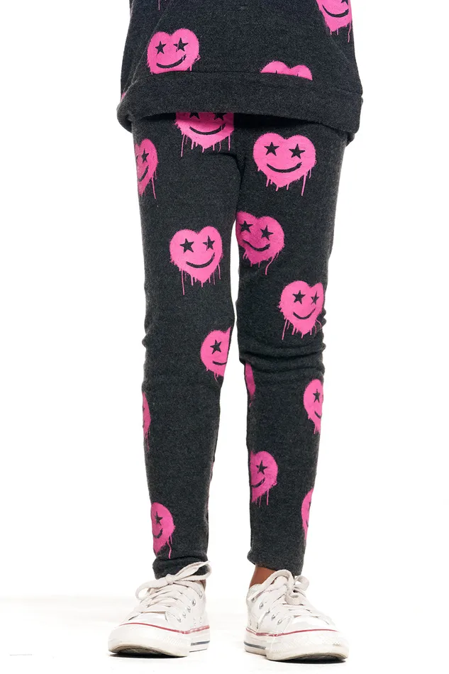 Chaser Brand Smiley Heart Leggings Girls Bottoms