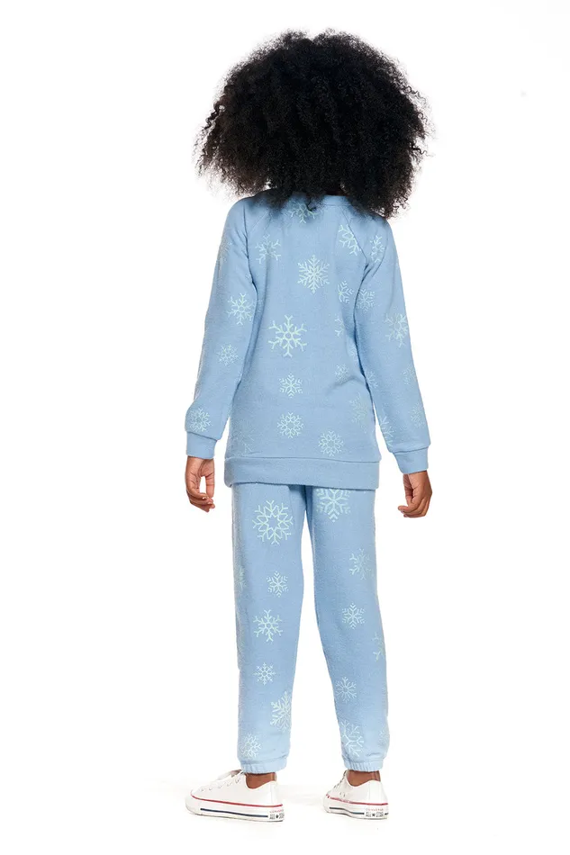 Chaser Brand Tops Girls Blue Snowflakes Chaser Brand Tops Girls Blue Snowflakes