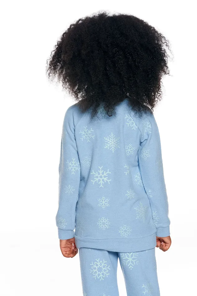Chaser Brand Tops Girls Blue Snowflakes Chaser Brand Tops Girls Blue Snowflakes