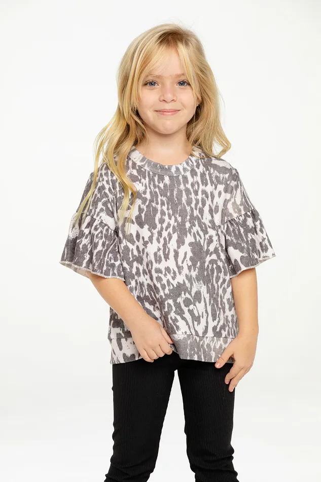 Chaser Brand Tops Girls RPET Bliss Knit Peplum Sleeve Pullover
