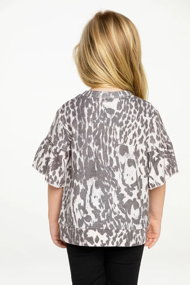 Chaser Brand Tops Girls RPET Bliss Knit Peplum Sleeve Pullover