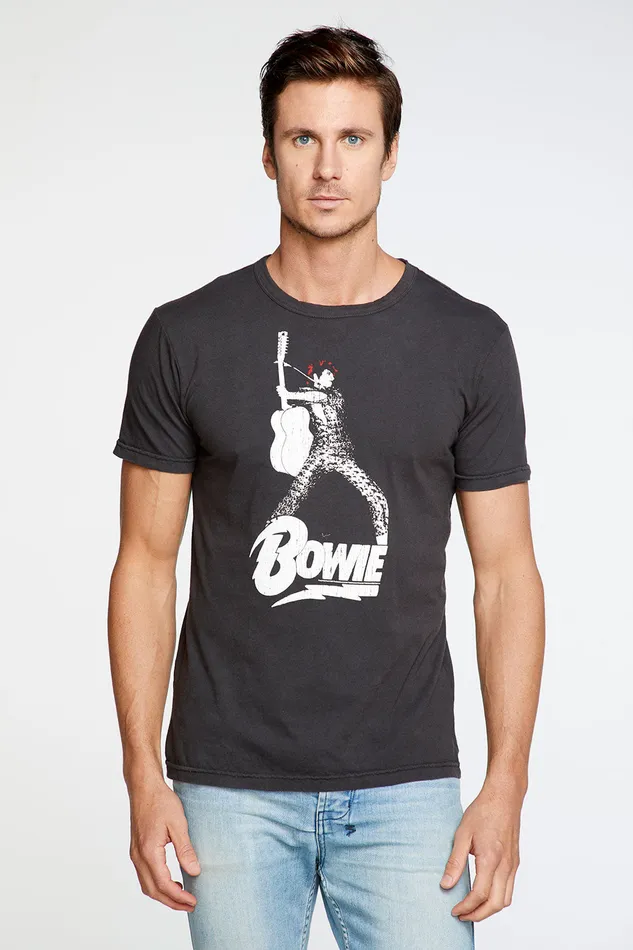 Chaser Brand Tops Mens David Bowie Bowie Guitar Crew Neck Tee