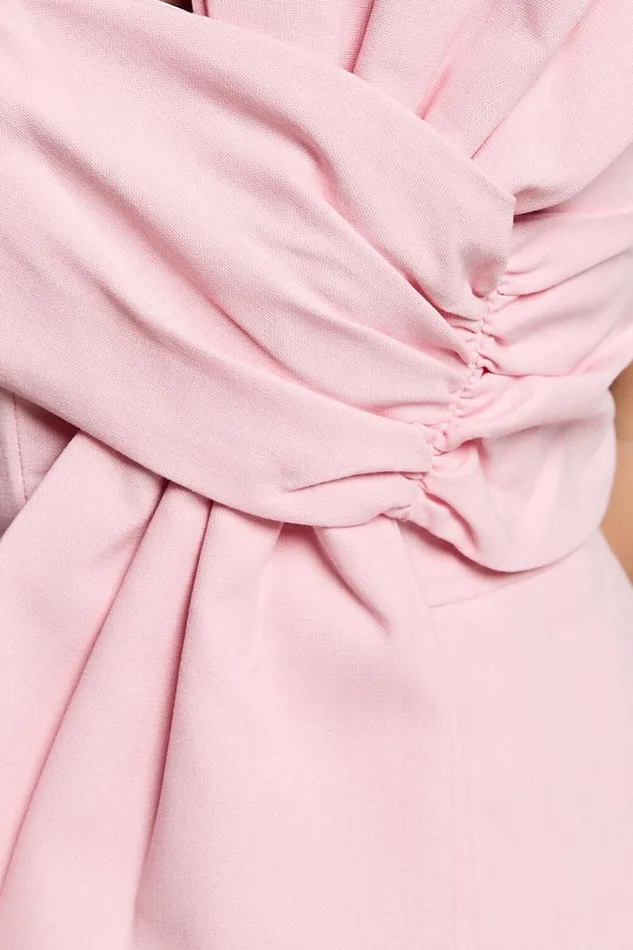Chika Mini Dress 8211 Linen Look Strapless Front Bow Dress In Soft Pink Women Showpo Conscious