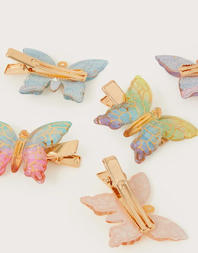 Children 5Pack Rainbow Butterfly Clips Monsoon Girls039 Hair Accessories