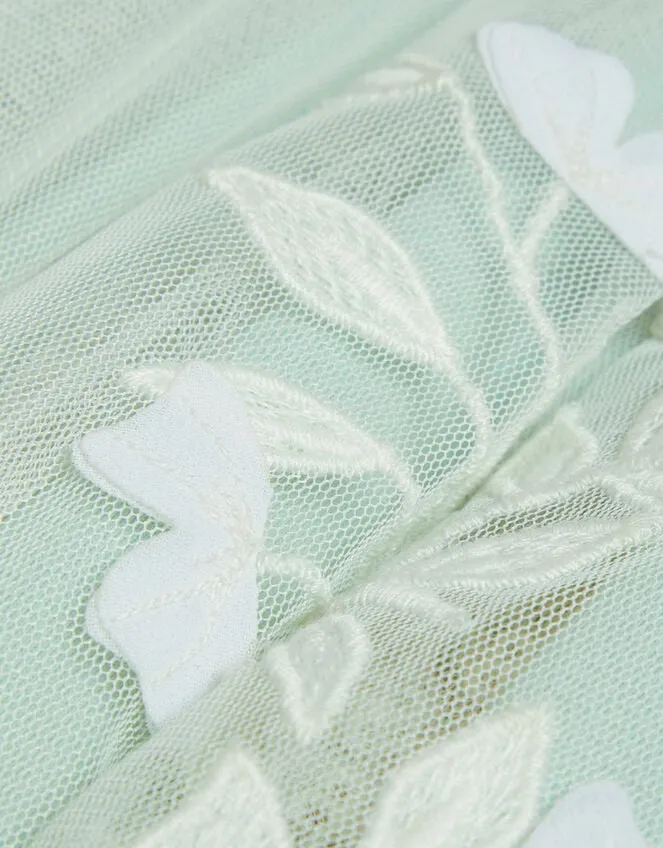 Children Baby Embroidered Botanical Dress Green Monsoon Dresses