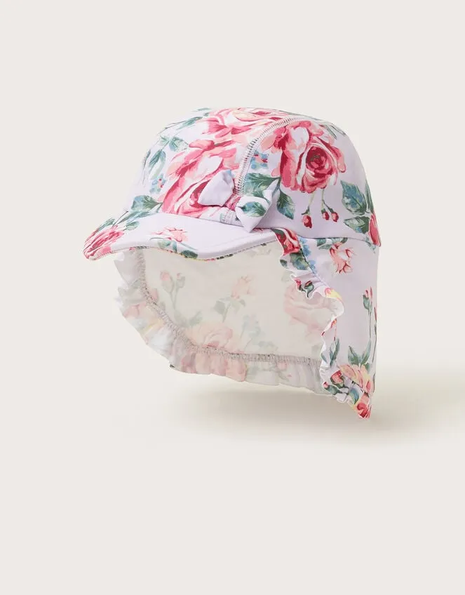 Children Baby Rose Floral Cap Purple Monsoon Hats and Sunglasses