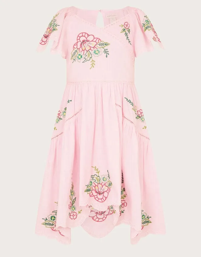 Children Boutique Embroidered Cutwork Dress Pink Monsoon Dresses
