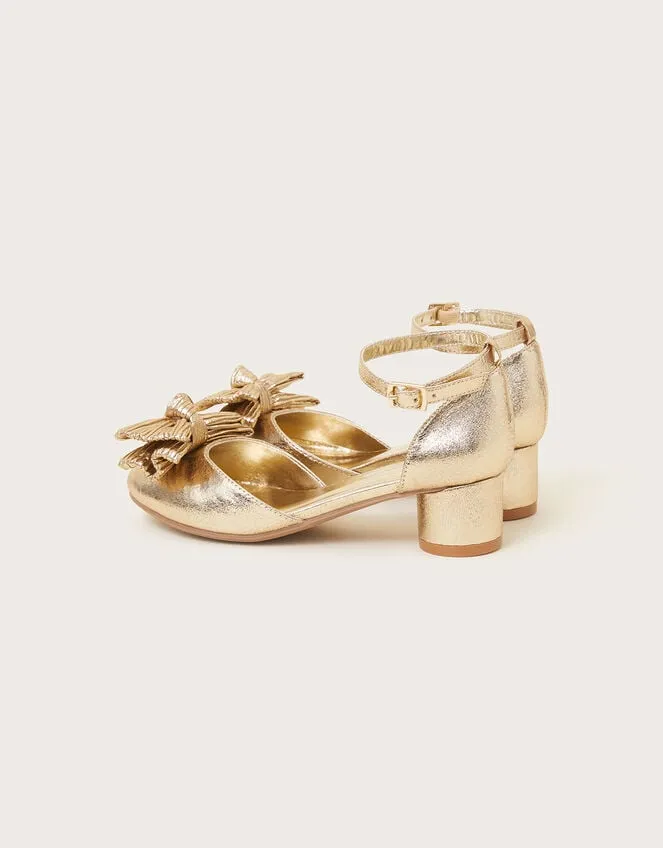 Children Bow TwoPart Heels Gold Monsoon Partywear