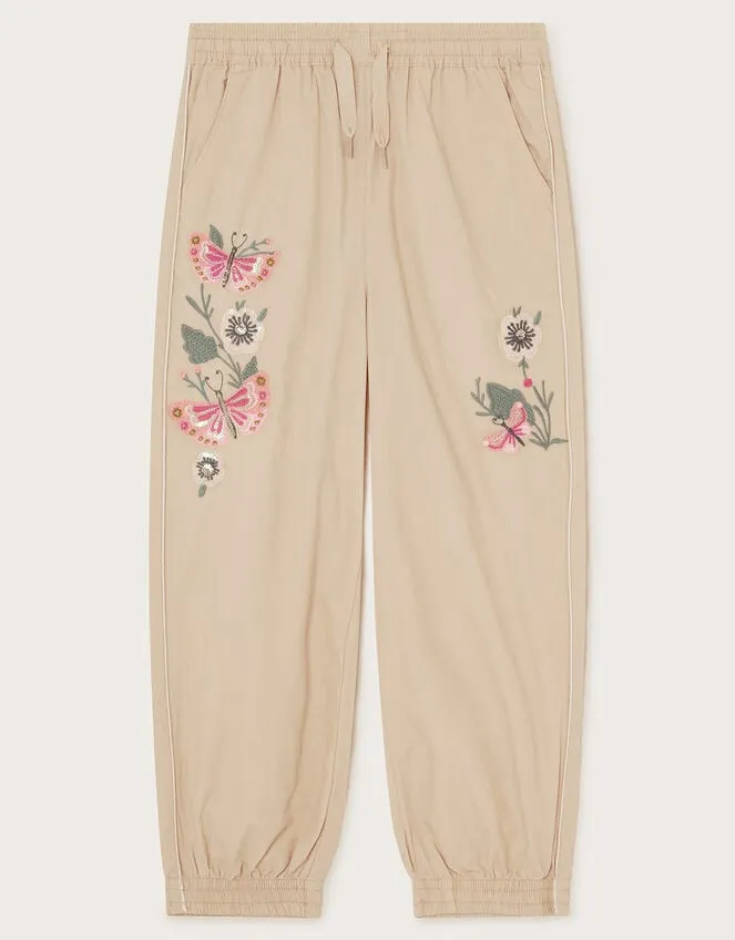 Children Embroidered Cargo Trousers Natural Monsoon Trousers and Shorts