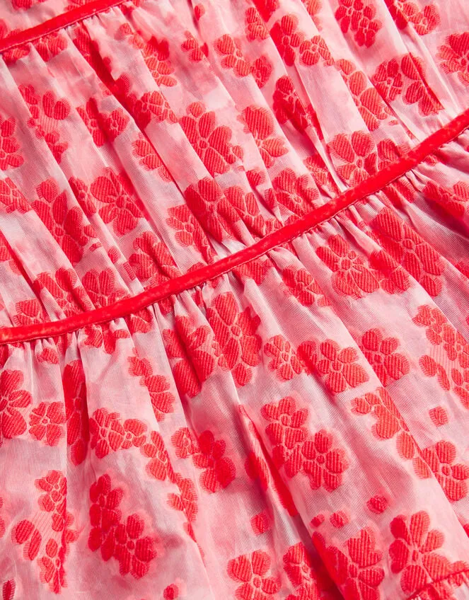 Children Floral Texture Dress Red Monsoon Dresses
