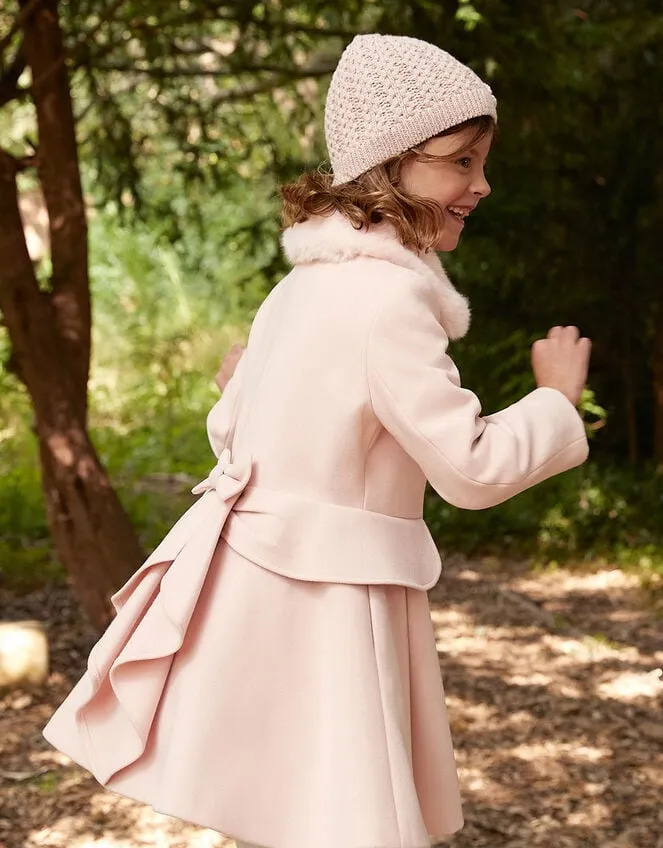 Children Frill Bow Back Coat Pink Monsoon Coats and Jackets