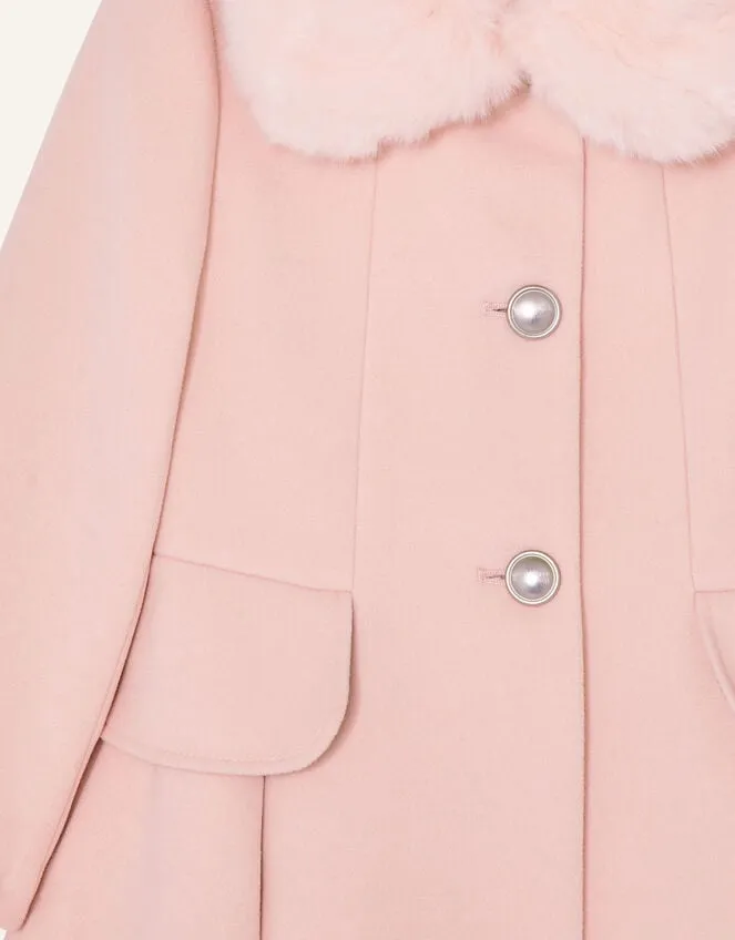 Children Frill Bow Back Coat Pink Monsoon Coats and Jackets