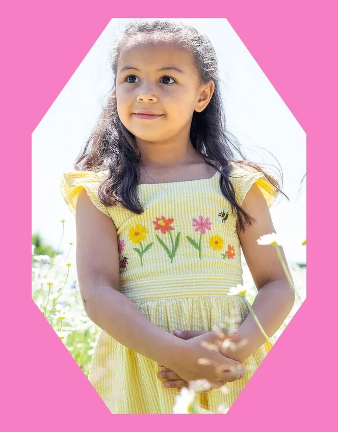 Children Frugi Embroidered Dress Yellow Monsoon Dresses