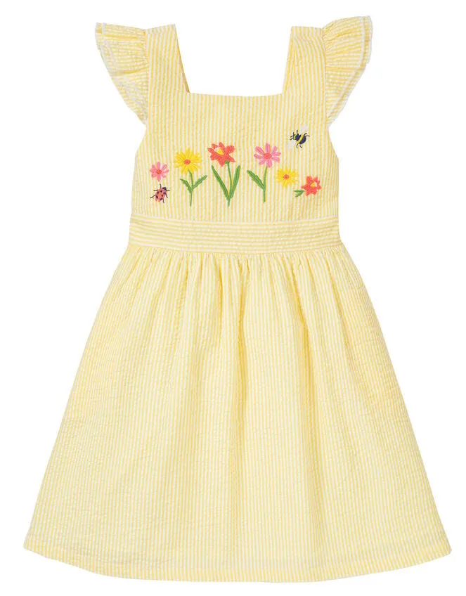 Children Frugi Embroidered Dress Yellow Monsoon Dresses
