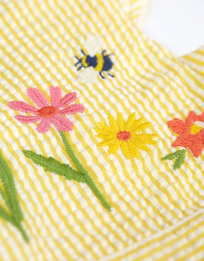 Children Frugi Embroidered Dress Yellow Monsoon Dresses