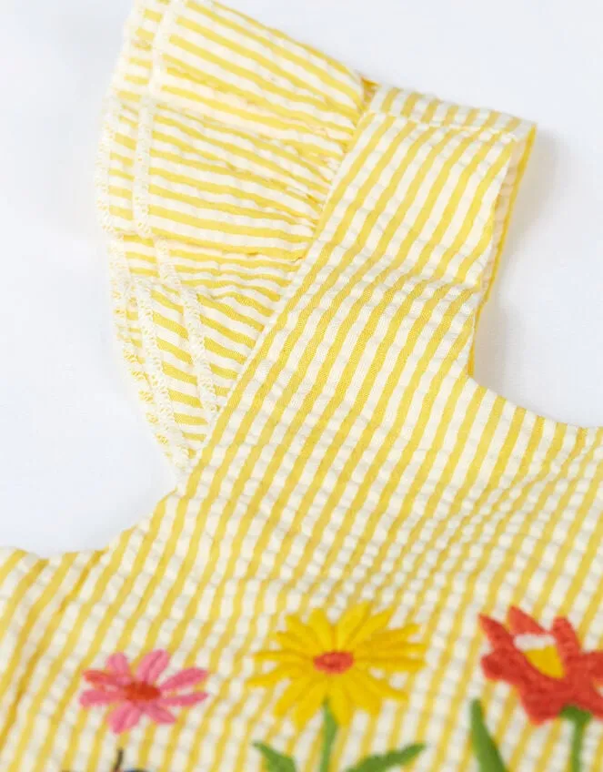 Children Frugi Embroidered Dress Yellow Monsoon Dresses