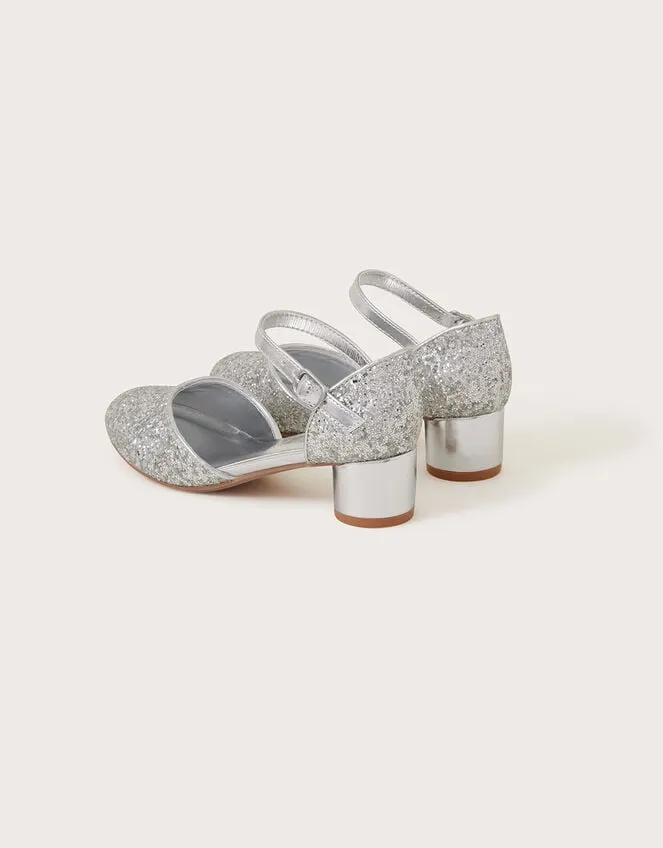 Children Glitter TwoPart Heels Silver Monsoon Partywear