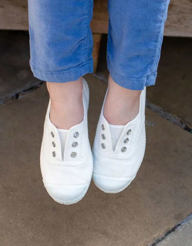 Children Hampton Canvas Plum Plimsolls White Monsoon Girls039 Shoes and Sandals