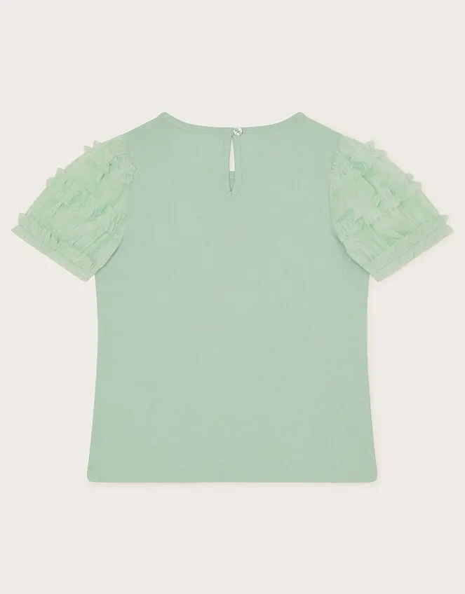 Children Horse Sunshine Ruffle Top Blue Monsoon Tops and TShirts