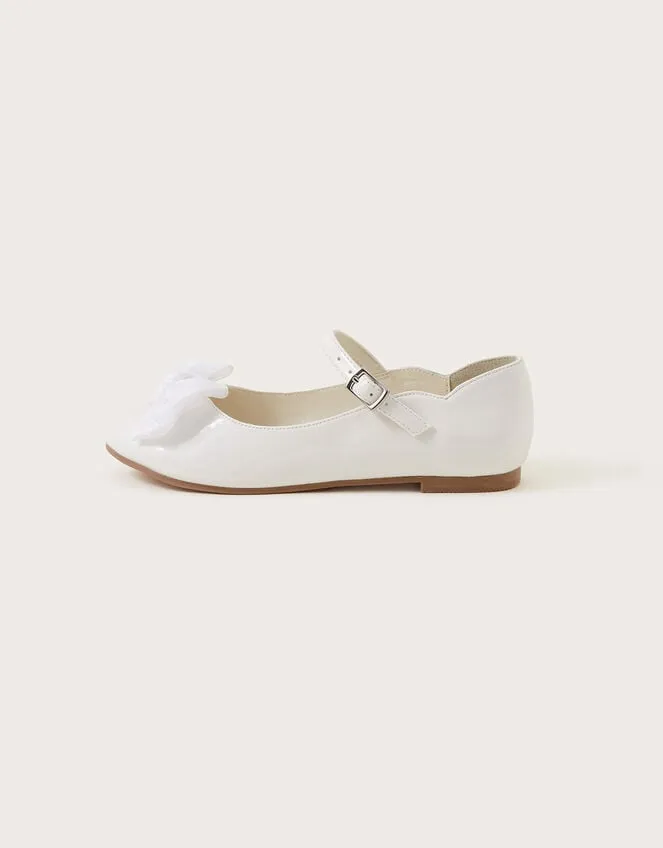 Children Kali Tulle Bow Ballerina Flats Ivory Monsoon Partywear