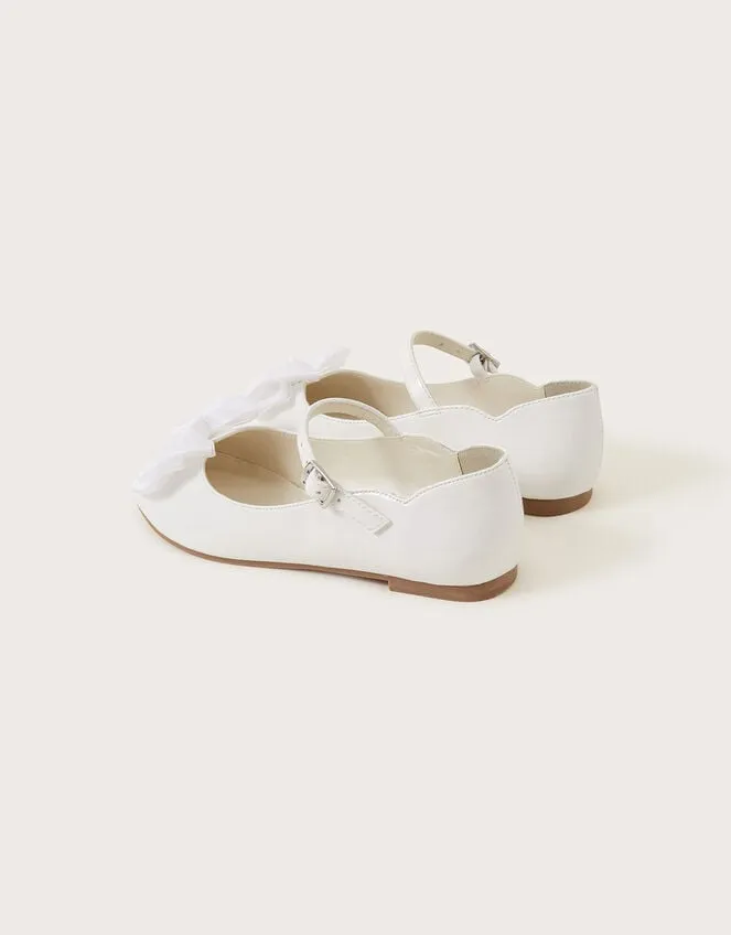 Children Kali Tulle Bow Ballerina Flats Ivory Monsoon Partywear
