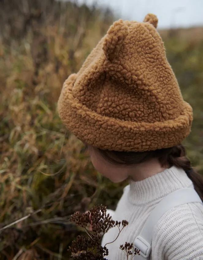 Children Liewood Bibi Pile Beanie With Ears Camel Monsoon Hats and Sunglasses