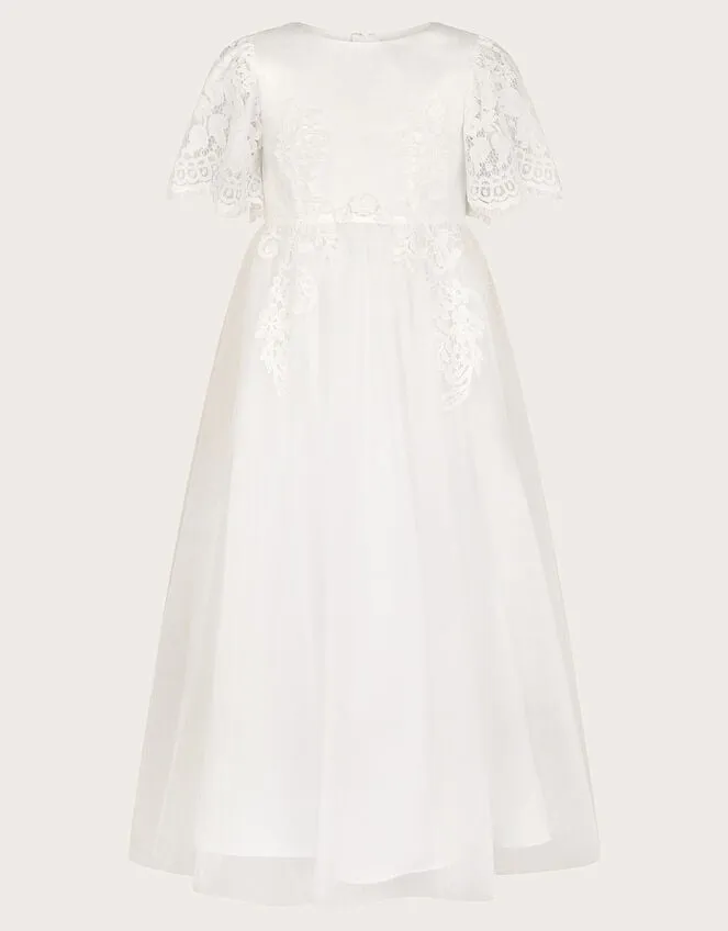 Children Lourdes Lace Maxi Communion Dress White Monsoon Dresses