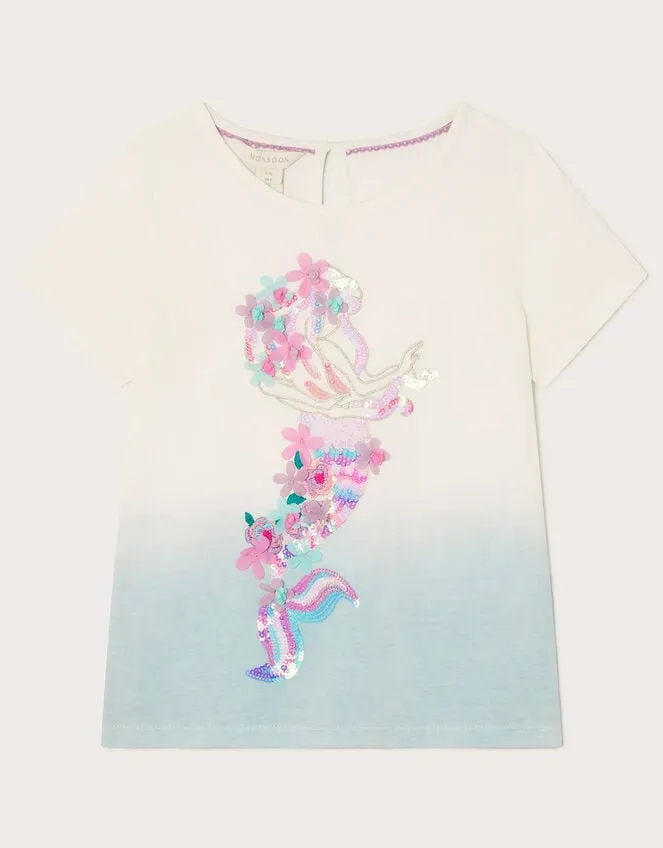 Children Ombre Mermaid TShirt Blue Monsoon Tops and TShirts