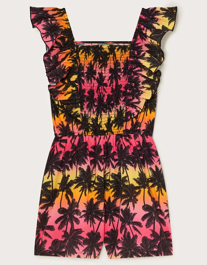 Children Ombre Palm Print Playsuit Multi Monsoon Beachwear and Swimwear
