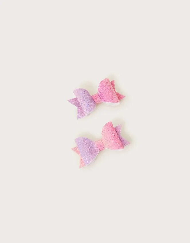 Children Rainbow Bow Hair Clips Set Of Two Monsoon Girls039 Hair Accessories