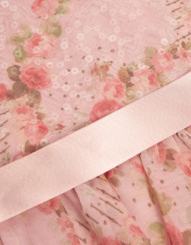 Children Rose Print Dress Pink Monsoon Dresses