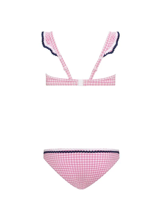 Children Sunuva Gingham Bikini Set Pink Monsoon Beachwear and Swimwear