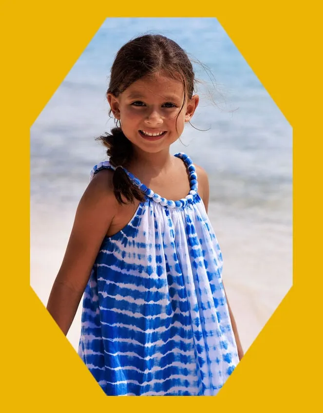 Children Sunuva Tie Dye Dress Blue Monsoon Beachwear and Swimwear