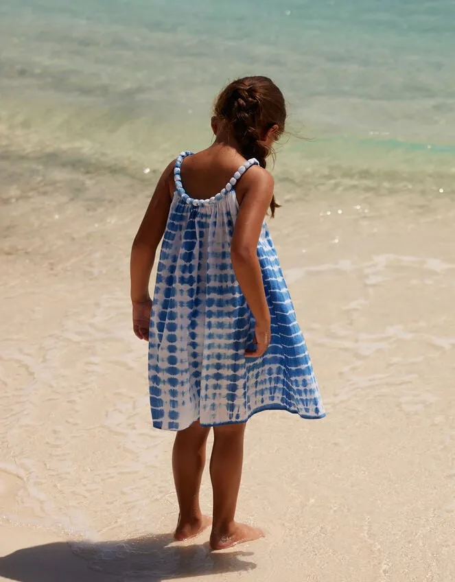 Children Sunuva Tie Dye Dress Blue Monsoon Beachwear and Swimwear